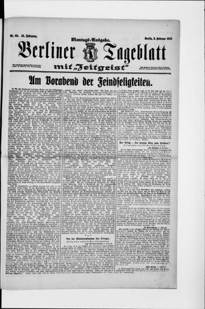 Berliner Tageblatt und Handels-Zeitung vom 03.02.1913