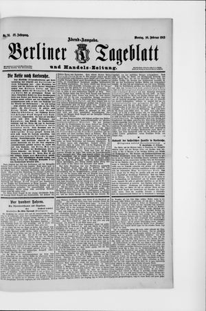 Berliner Tageblatt und Handels-Zeitung vom 10.02.1913