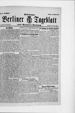 Berliner Tageblatt und Handels-Zeitung vom 11.02.1913