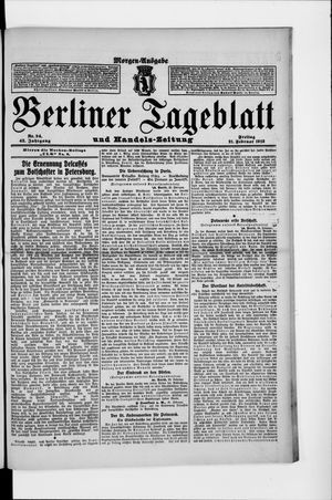Berliner Tageblatt und Handels-Zeitung vom 21.02.1913