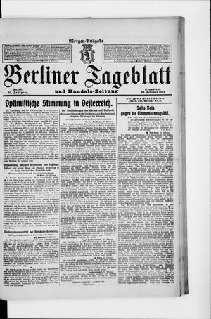 Berliner Tageblatt und Handels-Zeitung vom 22.02.1913