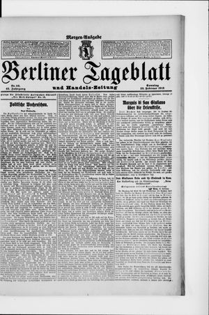 Berliner Tageblatt und Handels-Zeitung on Feb 23, 1913