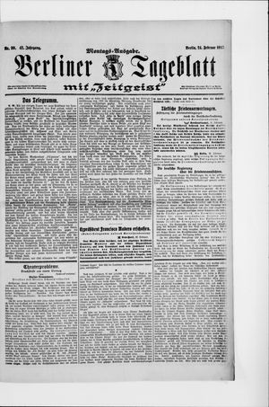 Berliner Tageblatt und Handels-Zeitung vom 24.02.1913