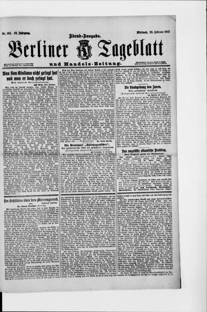 Berliner Tageblatt und Handels-Zeitung vom 26.02.1913