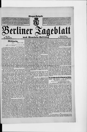 Berliner Tageblatt und Handels-Zeitung vom 27.02.1913
