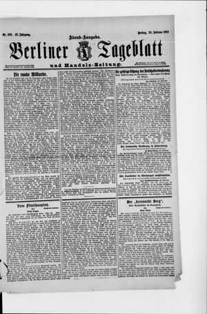 Berliner Tageblatt und Handels-Zeitung on Feb 28, 1913