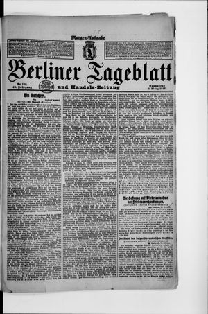 Berliner Tageblatt und Handels-Zeitung on Mar 1, 1913