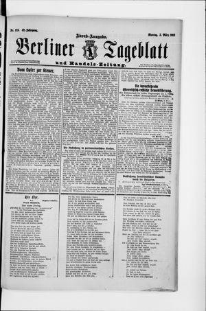Berliner Tageblatt und Handels-Zeitung vom 03.03.1913
