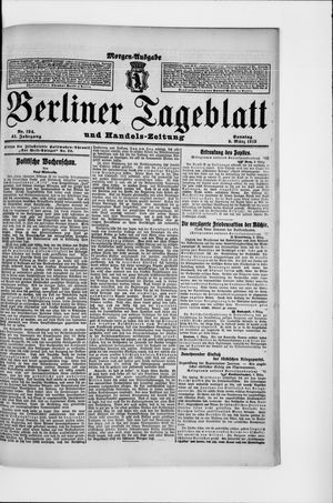 Berliner Tageblatt und Handels-Zeitung vom 09.03.1913