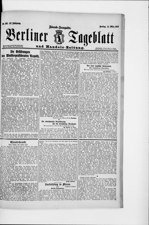 Berliner Tageblatt und Handels-Zeitung vom 14.03.1913