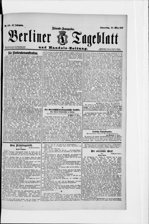 Berliner Tageblatt und Handels-Zeitung vom 20.03.1913