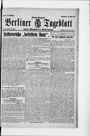 Berliner Tageblatt und Handels-Zeitung vom 22.03.1913