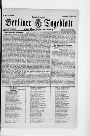 Berliner Tageblatt und Handels-Zeitung vom 03.04.1913