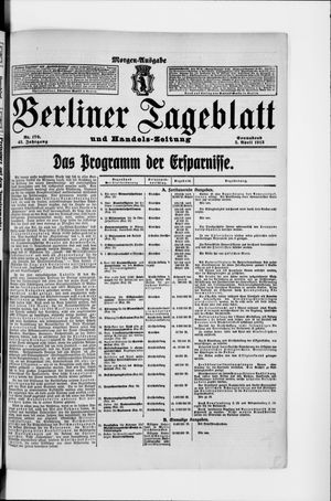 Berliner Tageblatt und Handels-Zeitung on Apr 5, 1913