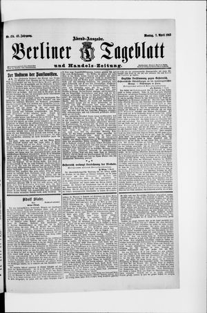 Berliner Tageblatt und Handels-Zeitung vom 07.04.1913