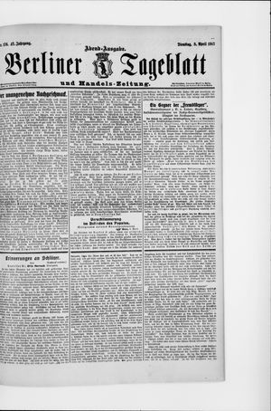 Berliner Tageblatt und Handels-Zeitung vom 08.04.1913