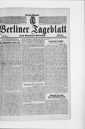 Berliner Tageblatt und Handels-Zeitung on Apr 9, 1913