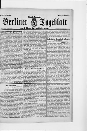 Berliner Tageblatt und Handels-Zeitung vom 14.04.1913