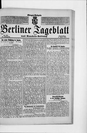 Berliner Tageblatt und Handels-Zeitung vom 17.04.1913