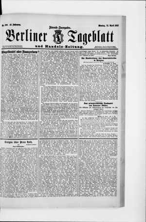Berliner Tageblatt und Handels-Zeitung vom 21.04.1913