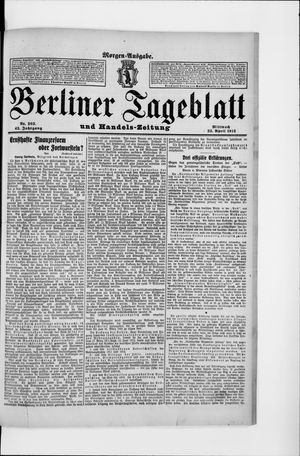 Berliner Tageblatt und Handels-Zeitung vom 23.04.1913