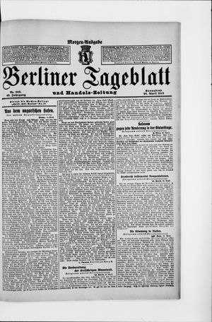 Berliner Tageblatt und Handels-Zeitung vom 26.04.1913
