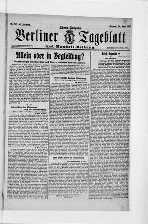Berliner Tageblatt und Handels-Zeitung vom 30.04.1913