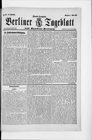 Berliner Tageblatt und Handels-Zeitung vom 07.05.1913
