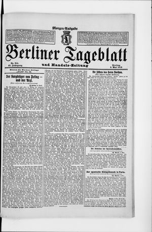 Berliner Tageblatt und Handels-Zeitung on May 9, 1913