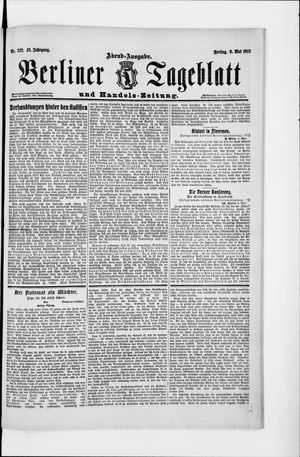 Berliner Tageblatt und Handels-Zeitung vom 09.05.1913