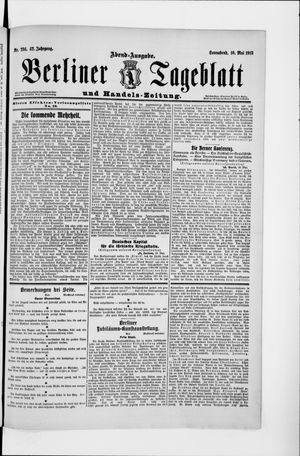 Berliner Tageblatt und Handels-Zeitung vom 10.05.1913