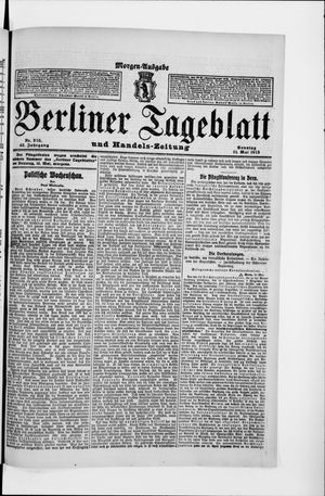 Berliner Tageblatt und Handels-Zeitung vom 11.05.1913