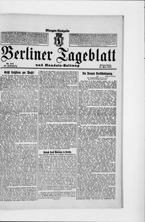 Berliner Tageblatt und Handels-Zeitung vom 15.05.1913