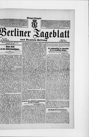 Berliner Tageblatt und Handels-Zeitung vom 16.05.1913