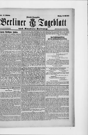 Berliner Tageblatt und Handels-Zeitung vom 19.05.1913
