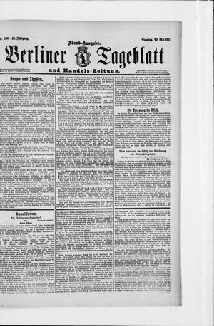 Berliner Tageblatt und Handels-Zeitung on May 20, 1913