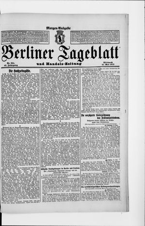 Berliner Tageblatt und Handels-Zeitung vom 21.05.1913