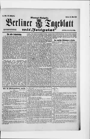 Berliner Tageblatt und Handels-Zeitung vom 26.05.1913