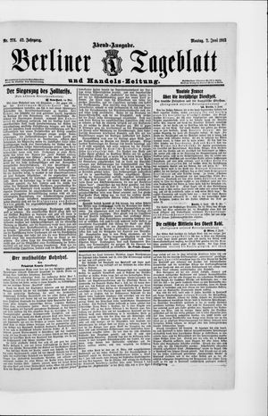 Berliner Tageblatt und Handels-Zeitung vom 02.06.1913