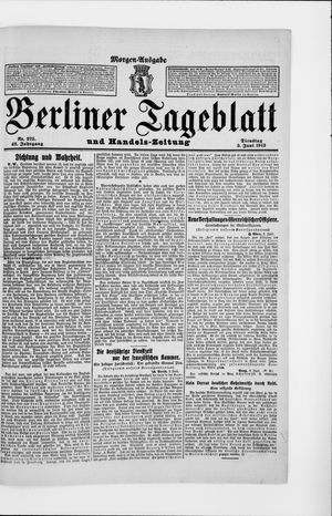 Berliner Tageblatt und Handels-Zeitung on Jun 3, 1913