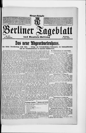 Berliner Tageblatt und Handels-Zeitung vom 04.06.1913