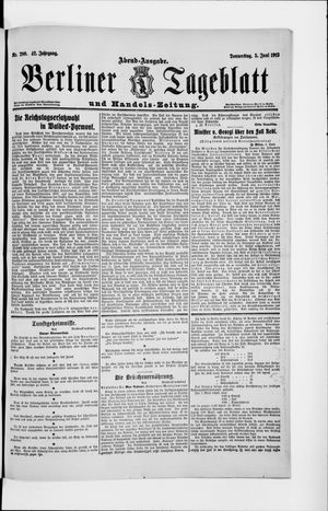 Berliner Tageblatt und Handels-Zeitung vom 05.06.1913