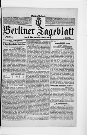 Berliner Tageblatt und Handels-Zeitung on Jun 6, 1913