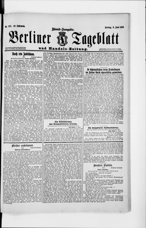 Berliner Tageblatt und Handels-Zeitung on Jun 6, 1913