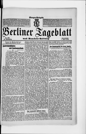 Berliner Tageblatt und Handels-Zeitung vom 07.06.1913