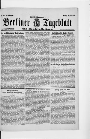 Berliner Tageblatt und Handels-Zeitung vom 09.06.1913