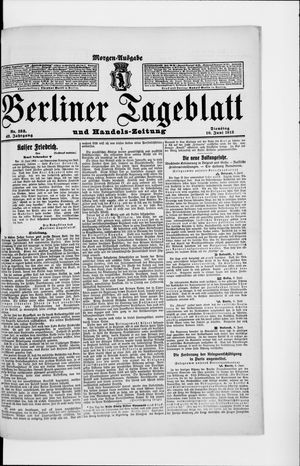 Berliner Tageblatt und Handels-Zeitung on Jun 10, 1913