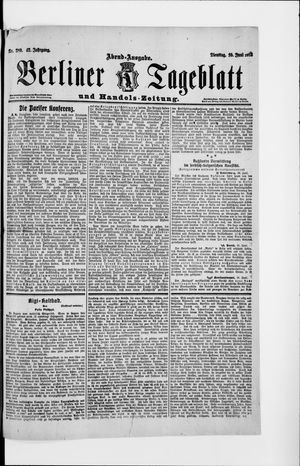 Berliner Tageblatt und Handels-Zeitung on Jun 10, 1913