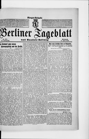 Berliner Tageblatt und Handels-Zeitung on Jun 11, 1913