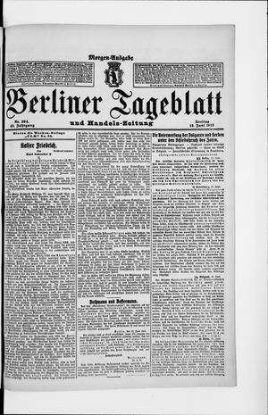 Berliner Tageblatt und Handels-Zeitung vom 13.06.1913